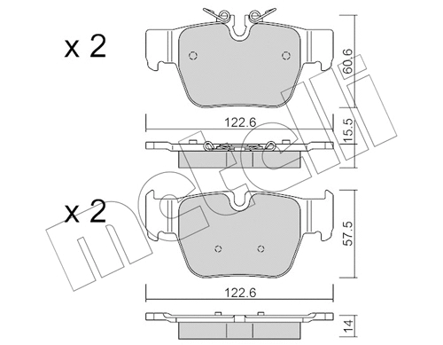 22-1267-0 METELLI Комплект тормозных колодок, дисковый тормоз (фото 1)