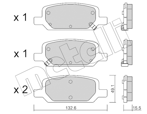 22-1278-0 METELLI Комплект тормозных колодок, дисковый тормоз (фото 1)