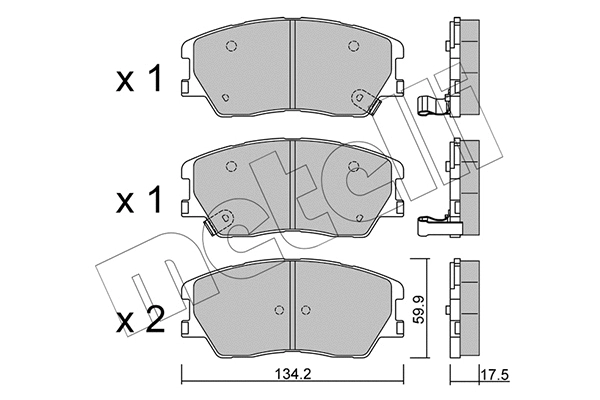 22-1305-0 METELLI Комплект тормозных колодок, дисковый тормоз (фото 1)