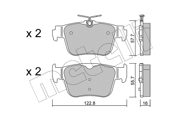22-1317-0 METELLI Комплект тормозных колодок, дисковый тормоз (фото 1)