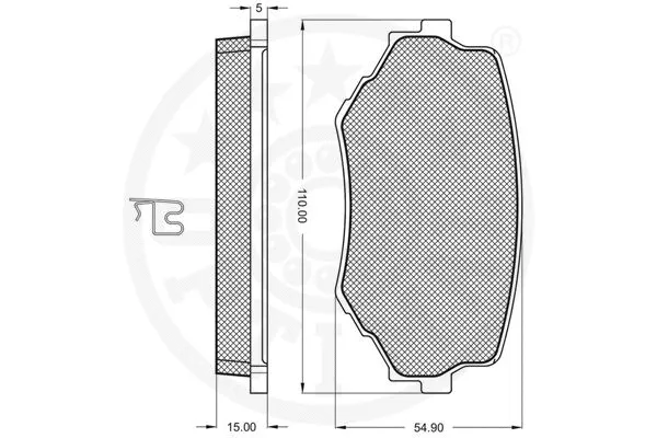 10079 OPTIMAL Комплект тормозных колодок, дисковый тормоз (фото 3)
