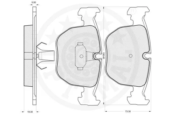 10081 OPTIMAL Комплект тормозных колодок, дисковый тормоз (фото 3)