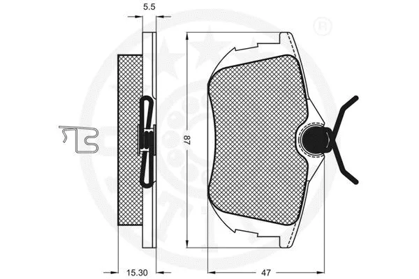 10093 OPTIMAL Комплект тормозных колодок, дисковый тормоз (фото 3)