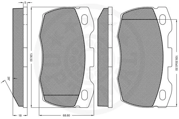 10105 OPTIMAL Комплект тормозных колодок, дисковый тормоз (фото 3)