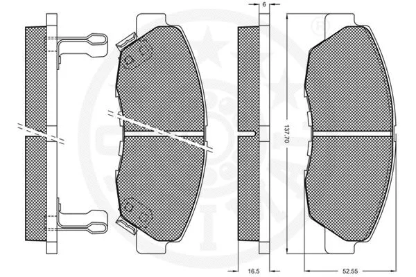 10133 OPTIMAL Комплект тормозных колодок, дисковый тормоз (фото 3)
