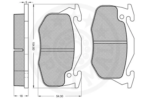 10134 OPTIMAL Комплект тормозных колодок, дисковый тормоз (фото 2)