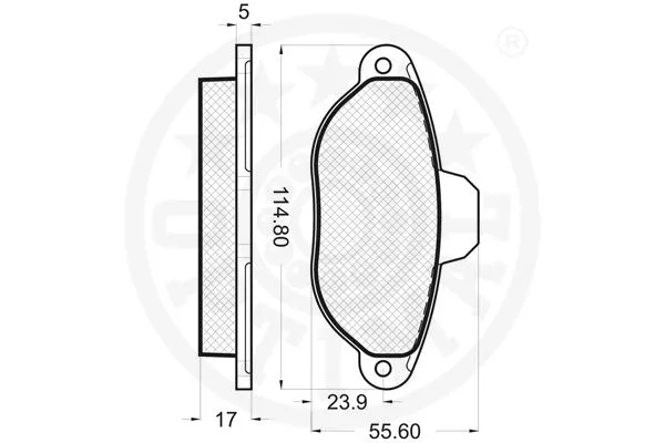 10180 OPTIMAL Комплект тормозных колодок, дисковый тормоз (фото 3)