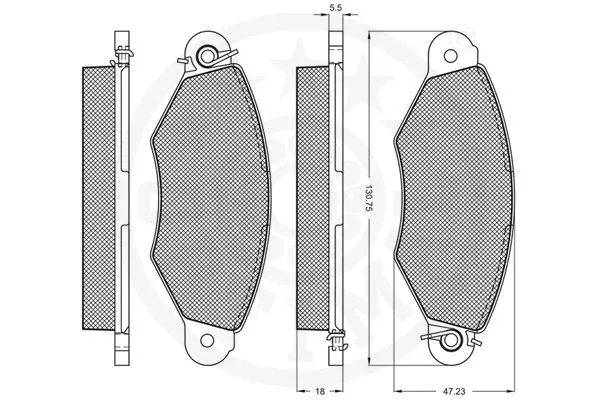 10193 OPTIMAL Комплект тормозных колодок, дисковый тормоз (фото 3)