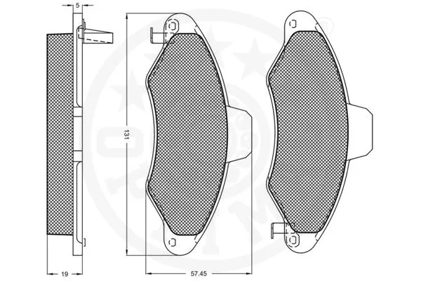10207 OPTIMAL Комплект тормозных колодок, дисковый тормоз (фото 3)