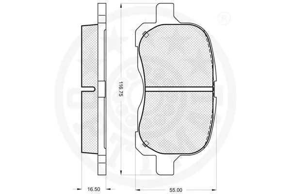 10211 OPTIMAL Комплект тормозных колодок, дисковый тормоз (фото 3)