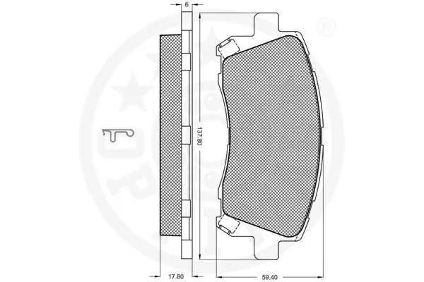 10214 OPTIMAL Комплект тормозных колодок, дисковый тормоз (фото 3)