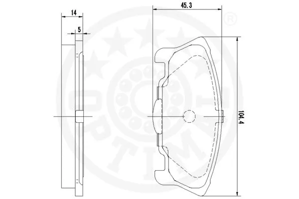 10216 OPTIMAL Комплект тормозных колодок, дисковый тормоз (фото 3)