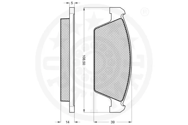 10221 OPTIMAL Комплект тормозных колодок, дисковый тормоз (фото 3)