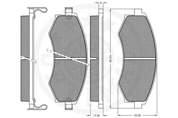 10237 OPTIMAL Комплект тормозных колодок, дисковый тормоз (фото 3)