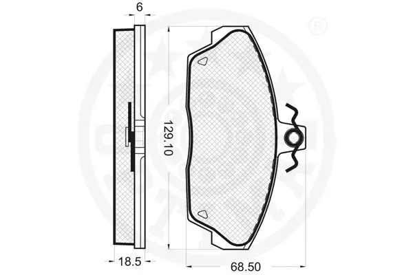 10259 OPTIMAL Комплект тормозных колодок, дисковый тормоз (фото 3)