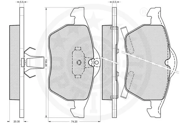 10263 OPTIMAL Комплект тормозных колодок, дисковый тормоз (фото 3)