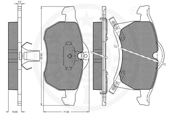 10288 OPTIMAL Комплект тормозных колодок, дисковый тормоз (фото 3)