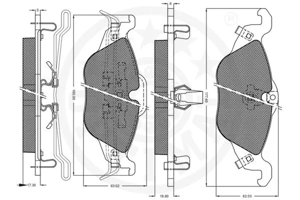 10289 OPTIMAL Комплект тормозных колодок, дисковый тормоз (фото 3)