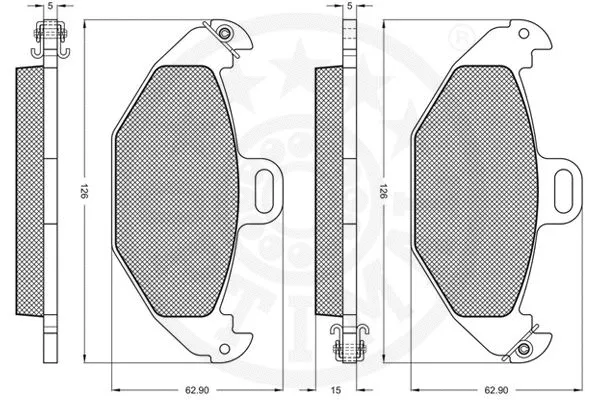 10293 OPTIMAL Комплект тормозных колодок, дисковый тормоз (фото 3)