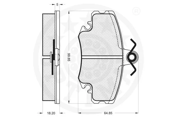 10342 OPTIMAL Комплект тормозных колодок, дисковый тормоз (фото 3)