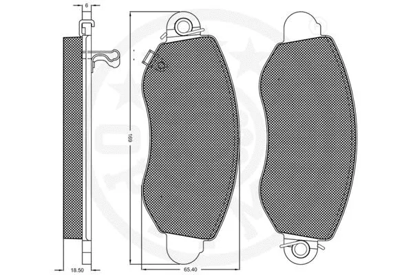 12019 OPTIMAL Комплект тормозных колодок, дисковый тормоз (фото 3)