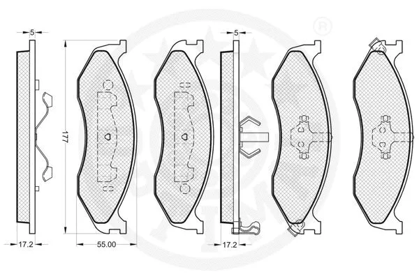 12020 OPTIMAL Комплект тормозных колодок, дисковый тормоз (фото 3)