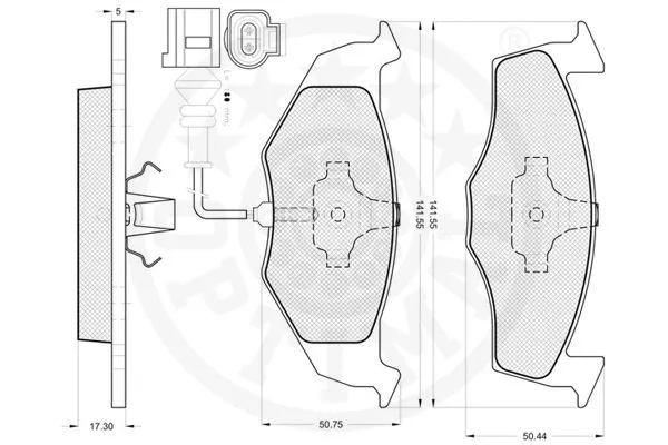 12172 OPTIMAL Комплект тормозных колодок, дисковый тормоз (фото 3)