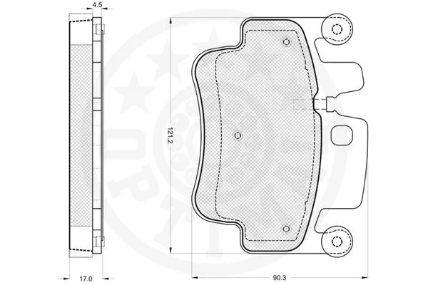 12198 OPTIMAL Комплект тормозных колодок, дисковый тормоз (фото 2)