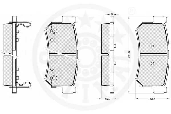 12209 OPTIMAL Комплект тормозных колодок, дисковый тормоз (фото 3)