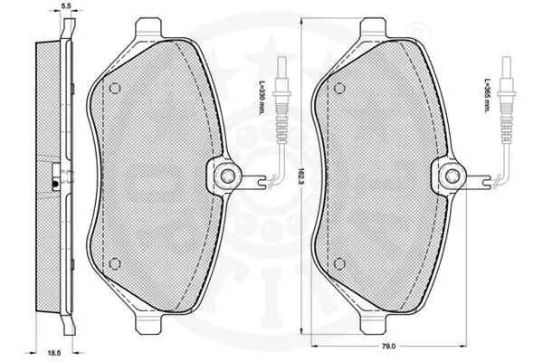 12224 OPTIMAL Комплект тормозных колодок, дисковый тормоз (фото 3)