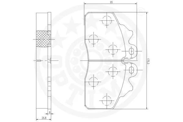 12479 OPTIMAL Комплект тормозных колодок, дисковый тормоз (фото 3)