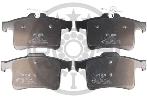 12514 OPTIMAL Комплект тормозных колодок, дисковый тормоз (фото 1)