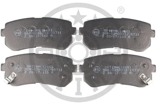 12651 OPTIMAL Комплект тормозных колодок, дисковый тормоз (фото 1)