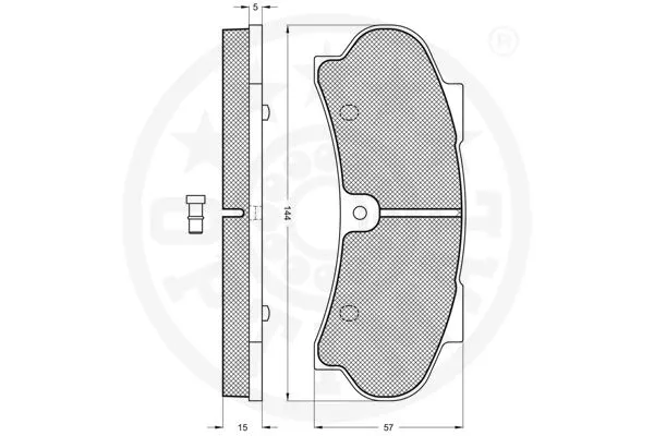 3501 OPTIMAL Комплект тормозных колодок, дисковый тормоз (фото 3)