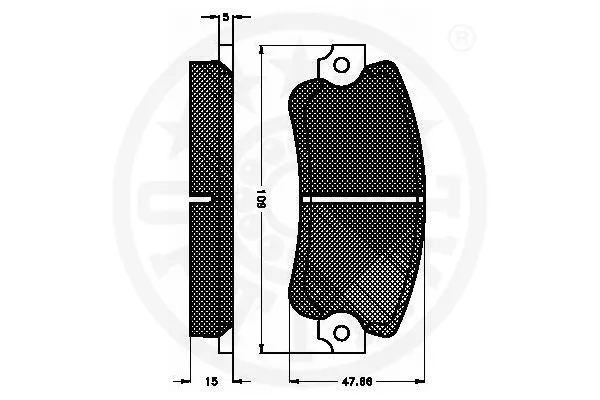3502 OPTIMAL Комплект тормозных колодок, дисковый тормоз (фото 3)