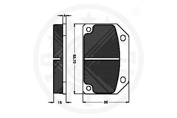 3503 OPTIMAL Комплект тормозных колодок, дисковый тормоз (фото 3)