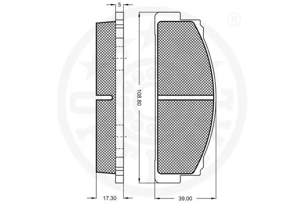 3512 OPTIMAL Комплект тормозных колодок, дисковый тормоз (фото 3)