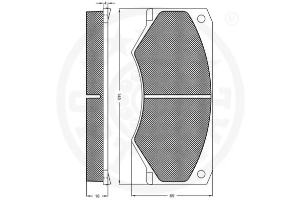 5905 OPTIMAL Комплект тормозных колодок, дисковый тормоз (фото 3)