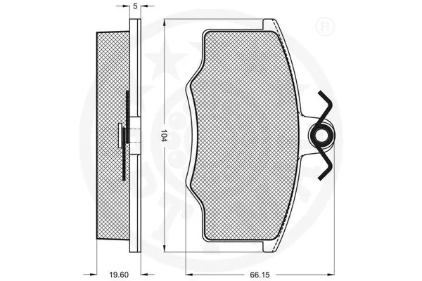 5909 OPTIMAL Комплект тормозных колодок, дисковый тормоз (фото 3)