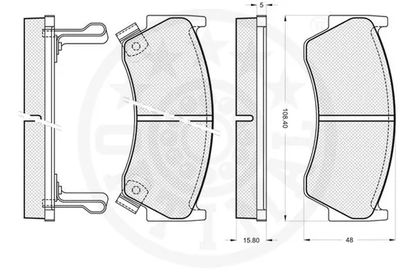 59252 OPTIMAL Комплект тормозных колодок, дисковый тормоз (фото 3)