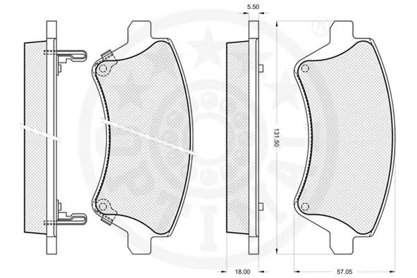 82212 OPTIMAL Комплект тормозных колодок, дисковый тормоз (фото 3)