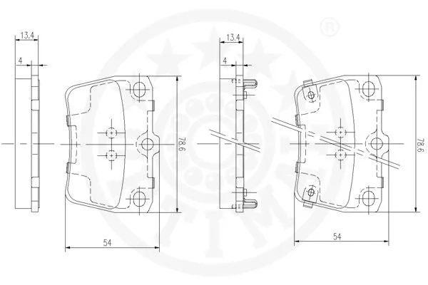 83902 OPTIMAL Комплект тормозных колодок, дисковый тормоз (фото 3)
