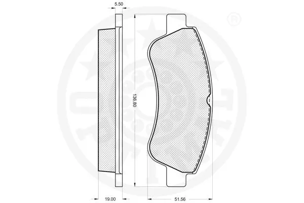 84010 OPTIMAL Комплект тормозных колодок, дисковый тормоз (фото 3)