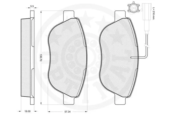 85901 OPTIMAL Комплект тормозных колодок, дисковый тормоз (фото 3)