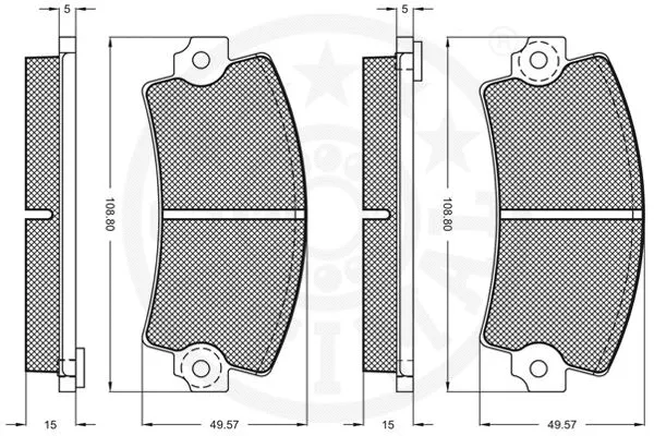 9142A OPTIMAL Комплект тормозных колодок, дисковый тормоз (фото 3)