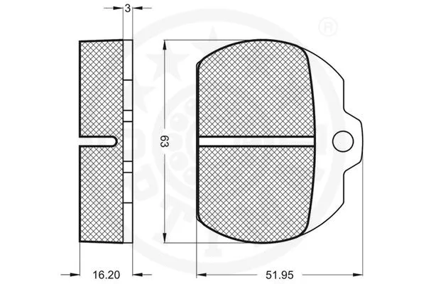 9153 OPTIMAL Комплект тормозных колодок, дисковый тормоз (фото 2)