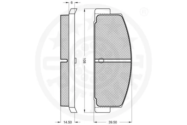 9202 OPTIMAL Комплект тормозных колодок, дисковый тормоз (фото 3)