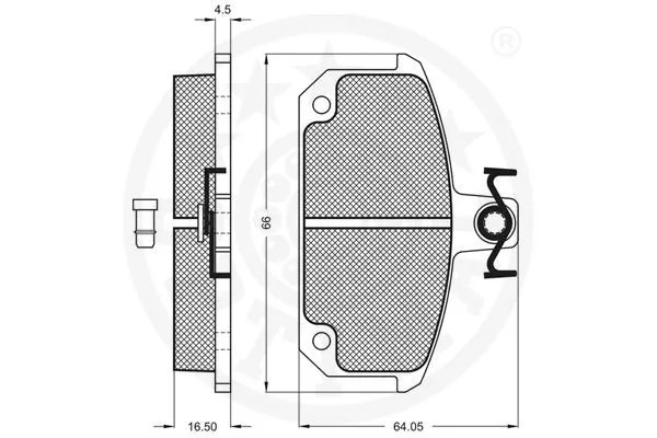 9207 OPTIMAL Комплект тормозных колодок, дисковый тормоз (фото 3)