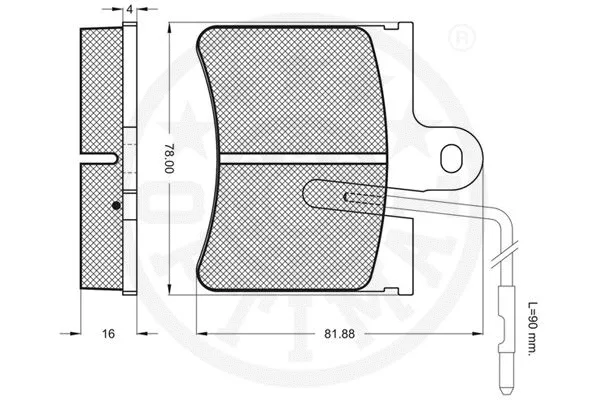 9253 OPTIMAL Комплект тормозных колодок, дисковый тормоз (фото 3)