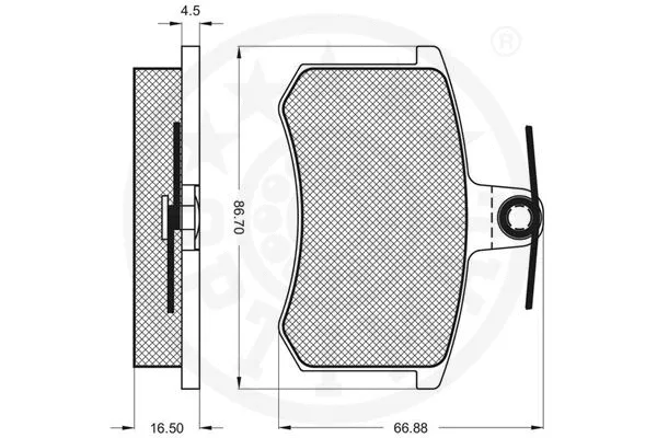 9272 OPTIMAL Комплект тормозных колодок, дисковый тормоз (фото 3)